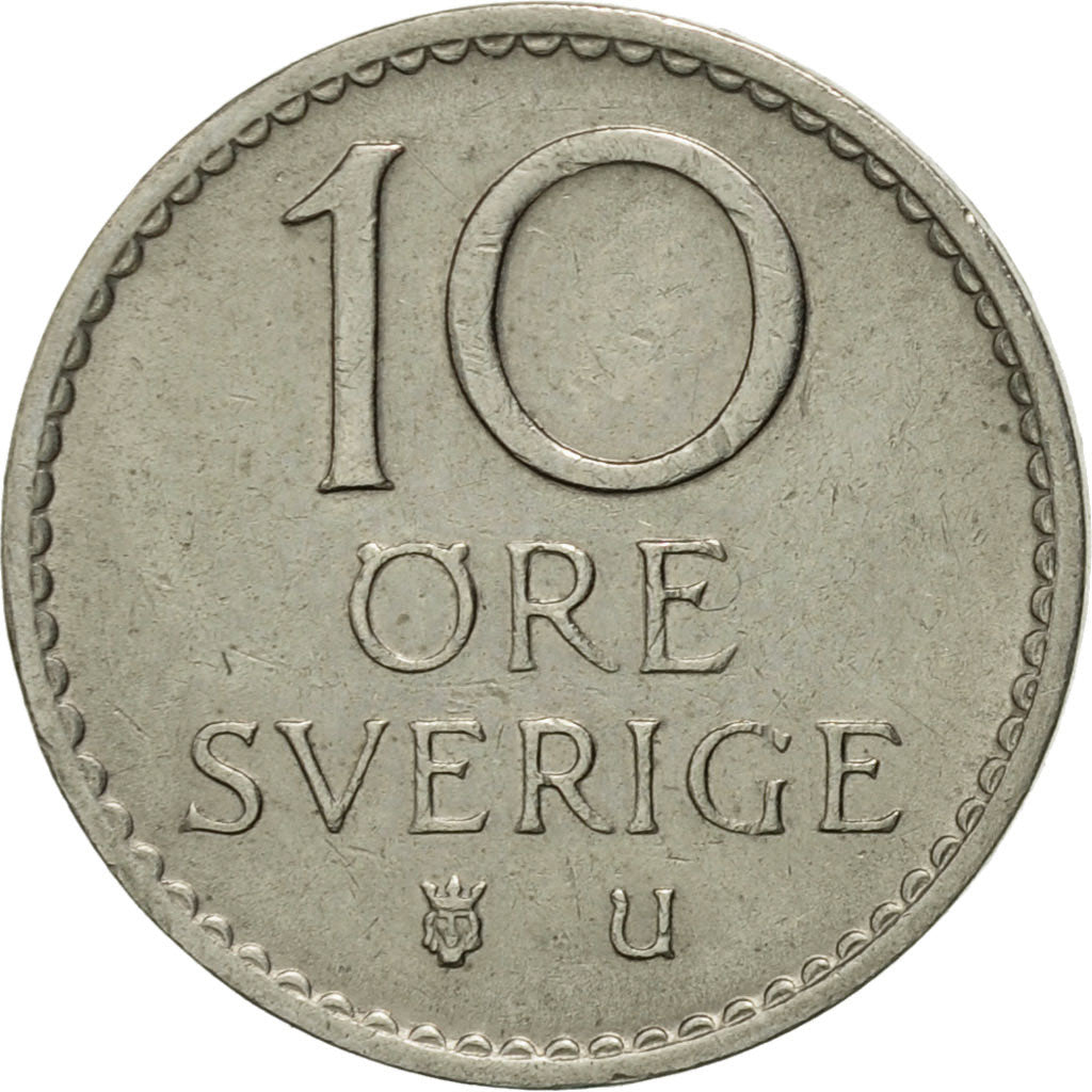 Monnaie, Suède, Gustaf VI, 10 Öre, 1966, SUP, Copper-nickel, KM:835