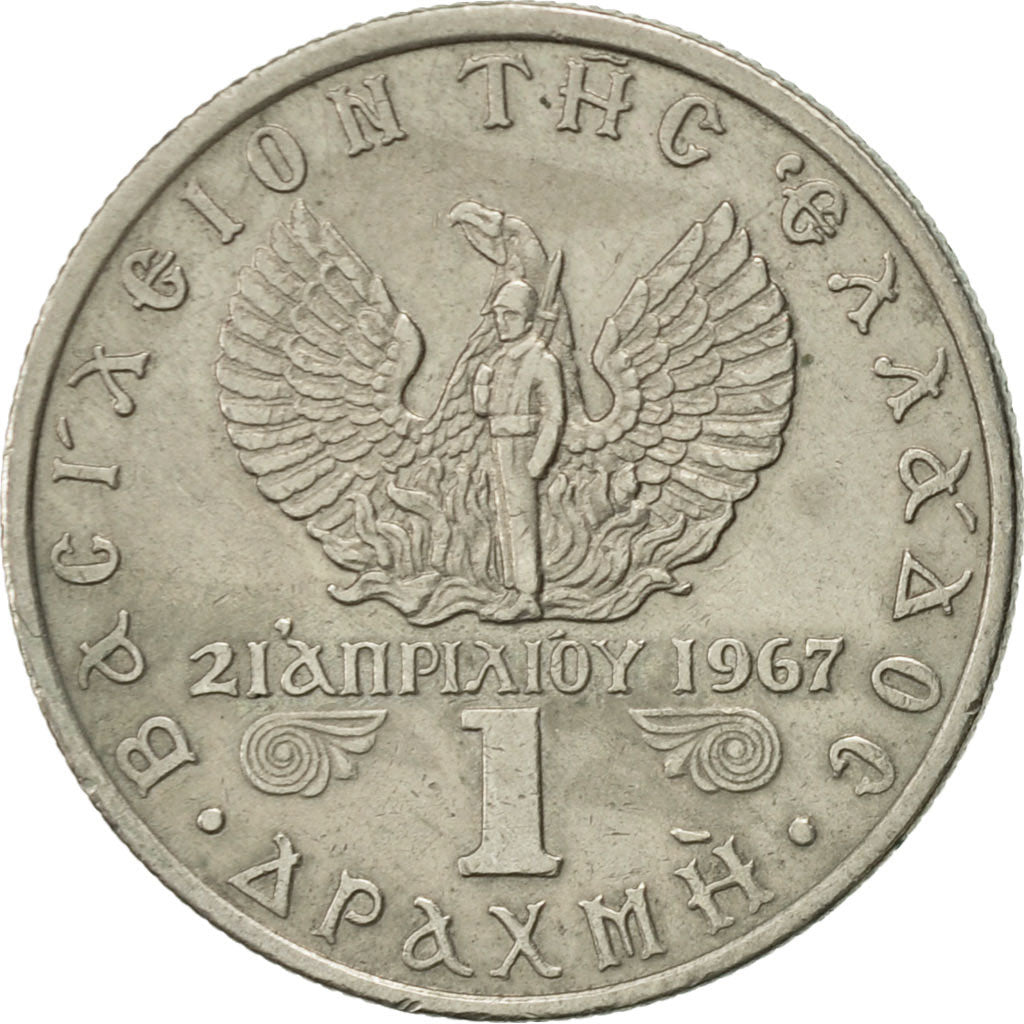 Coin, Greece, Constantine II, Drachma, 1971, AU(50-53), Copper-nickel, KM:98