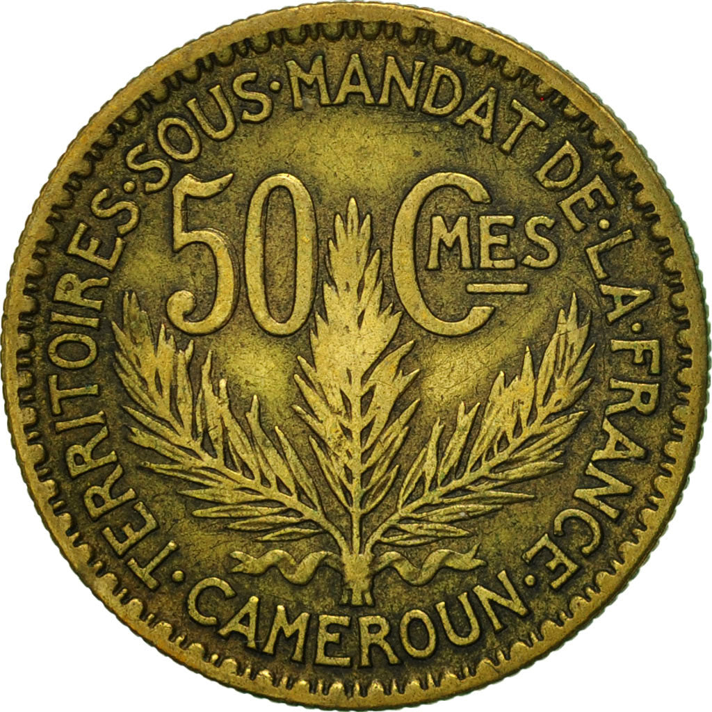 Cameroon, 50 Centimes, 1924, Paris, AU(50-53), Aluminum-Bronze, KM:1