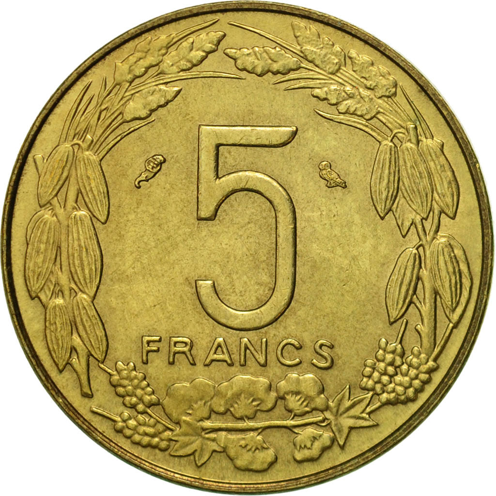 Coin, EQUATORIAL AFRICAN STATES, 5 Francs, 1970, Paris, AU(55-58)