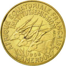 Cameroon, 10 Francs, 1958, Paris, AU(55-58), Aluminum-Bronze, KM:11