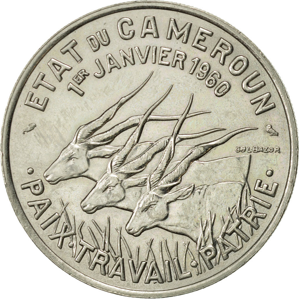 Cameroon, 50 Francs, 1960, Paris, AU(55-58), Copper-nickel, KM:13