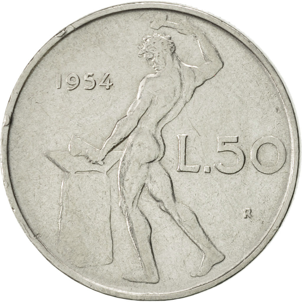 Monnaie, Italie, 50 Lire, 1954, Rome, SUP, Stainless Steel, KM:95.1