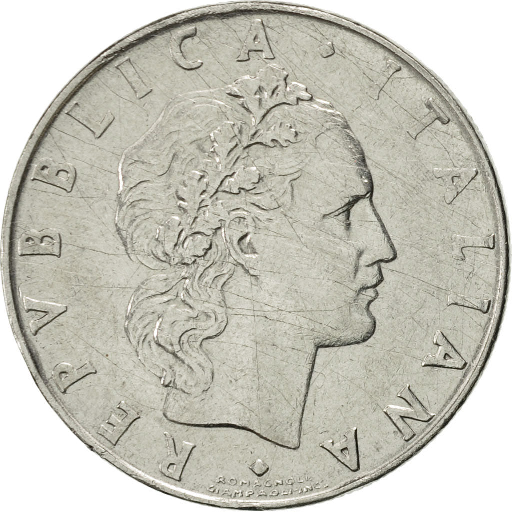 Coin, Italy, 50 Lire, 1963, Rome, AU(55-58), Stainless Steel, KM:95.1
