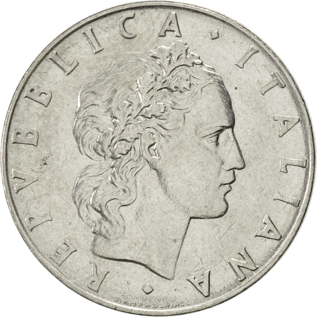 Coin, Italy, 50 Lire, 1968, Rome, AU(55-58), Stainless Steel, KM:95.1