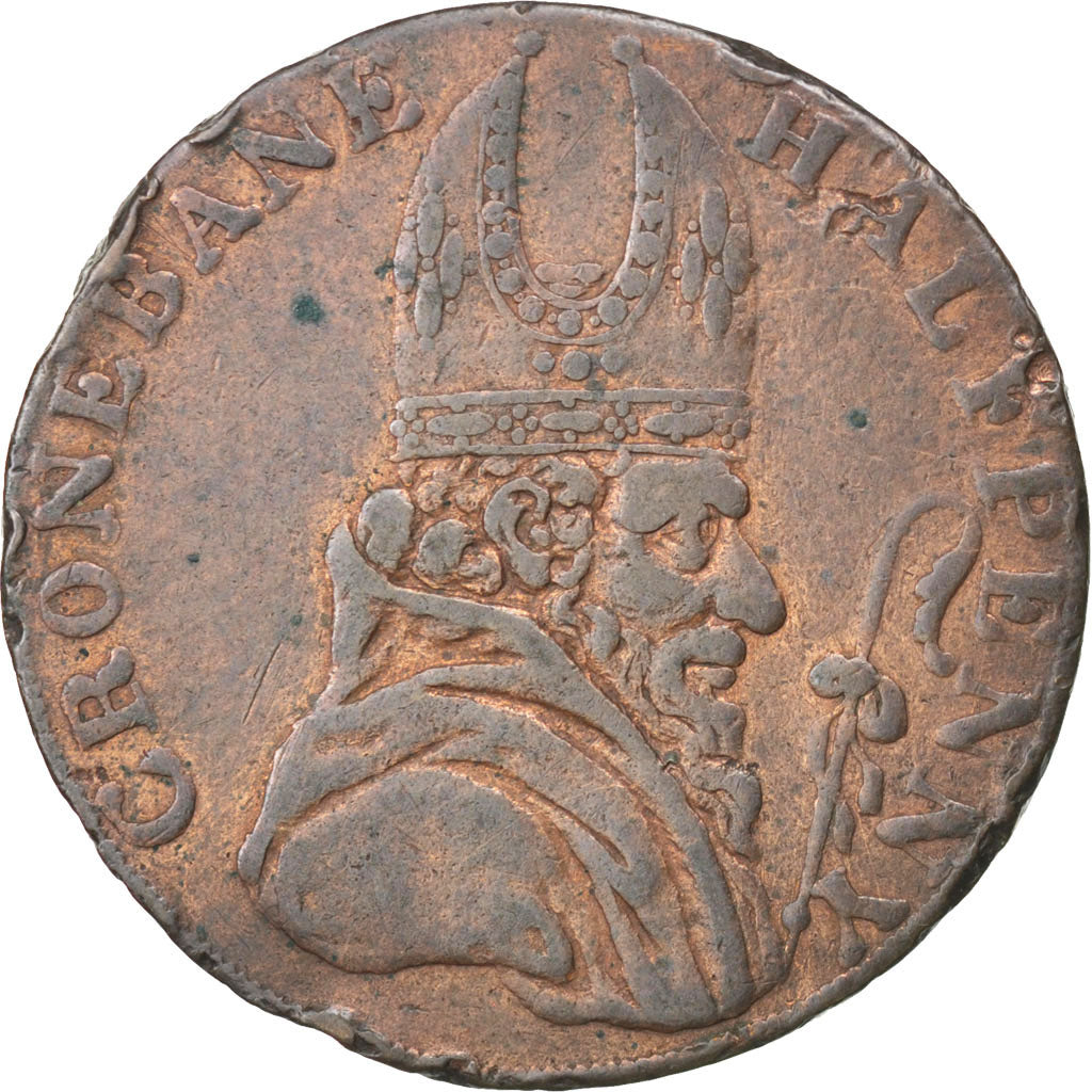 Ireland, 1/2 Penny Token, 1789, EF(40-45), Copper, 10.93