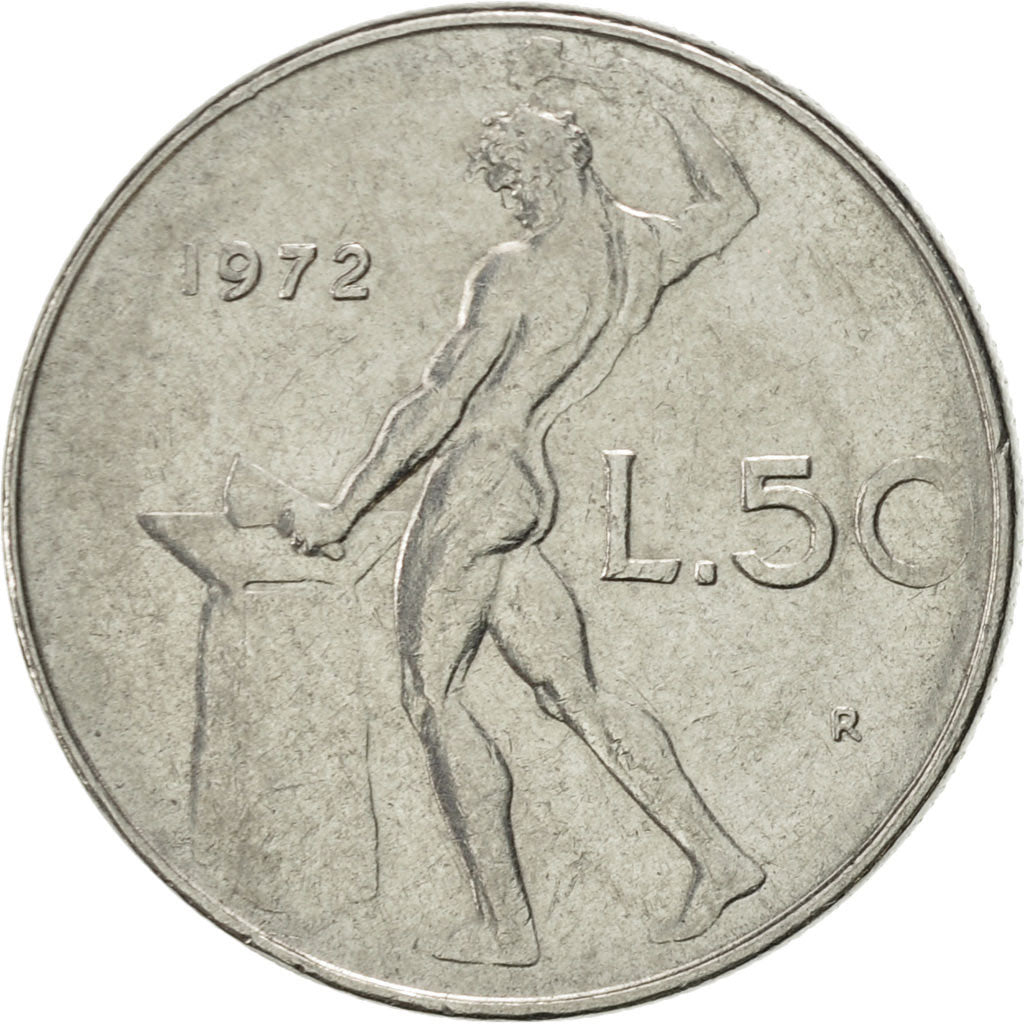 Münze, Italien, 50 Lire, 1972, Rome, VZ, Stainless Steel, KM:95.1