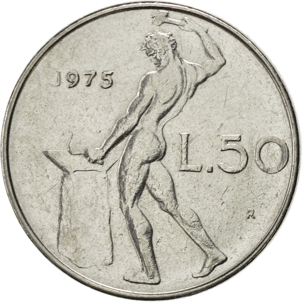 Moneda, Italia, 50 Lire, 1975, Rome, EBC, Acero inoxidable, KM:95.1