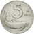 Moneda, Italia, 5 Lire, 1953, Rome, MBC+, Aluminio, KM:92