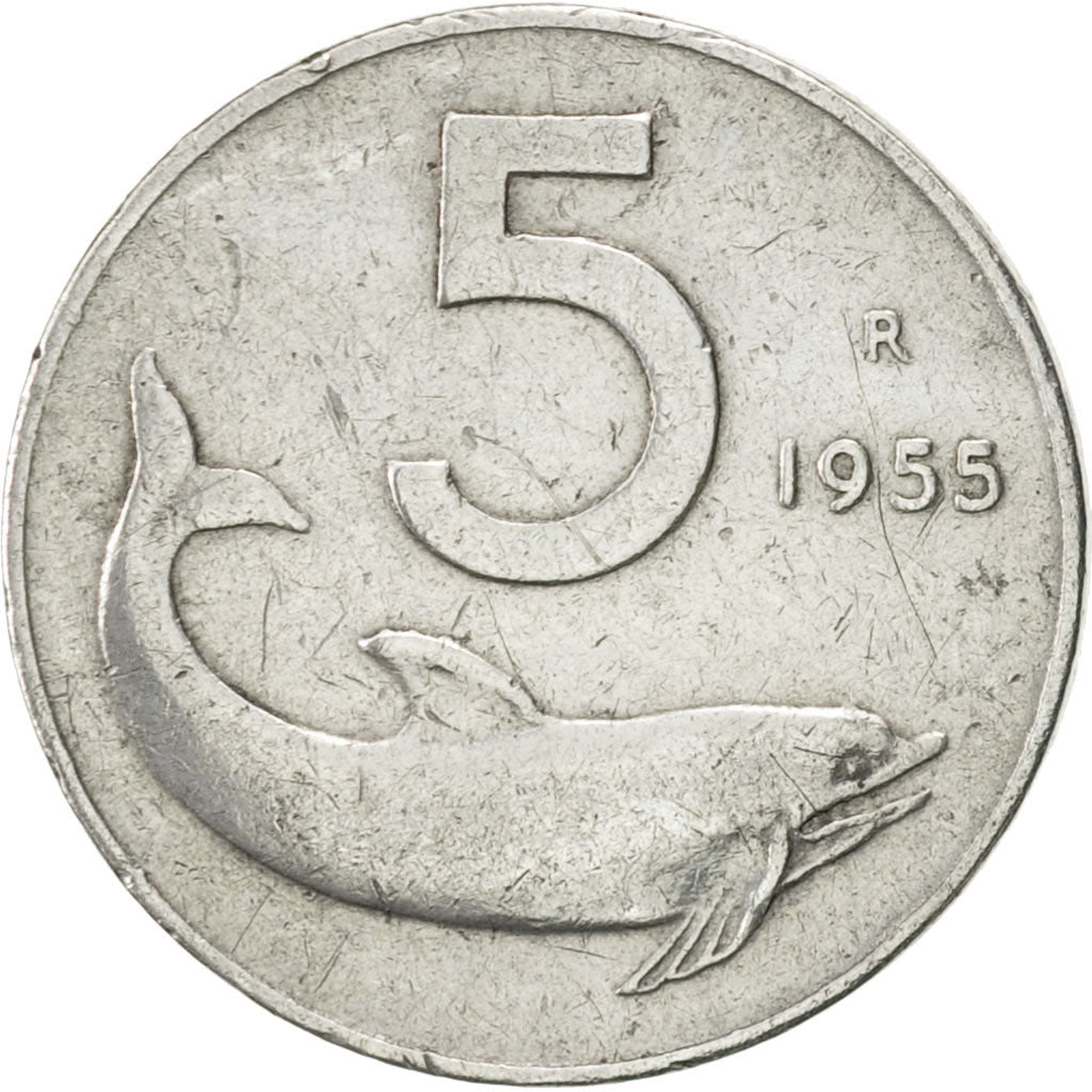 Monnaie, Italie, 5 Lire, 1955, Rome, TTB+, Aluminium, KM:92