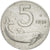 Moneda, Italia, 5 Lire, 1955, Rome, MBC+, Aluminio, KM:92