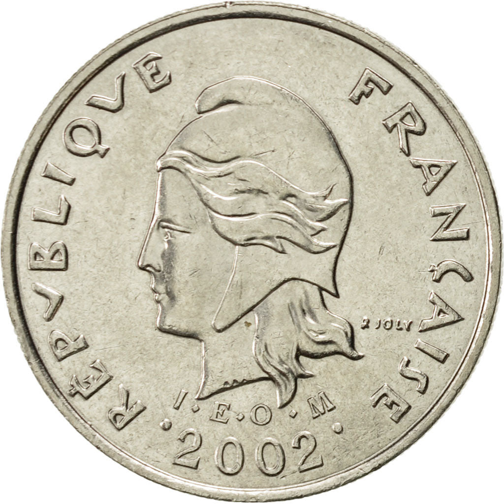 New Caledonia, 10 Francs, 2002, Paris, AU(55-58), Nickel, KM:11