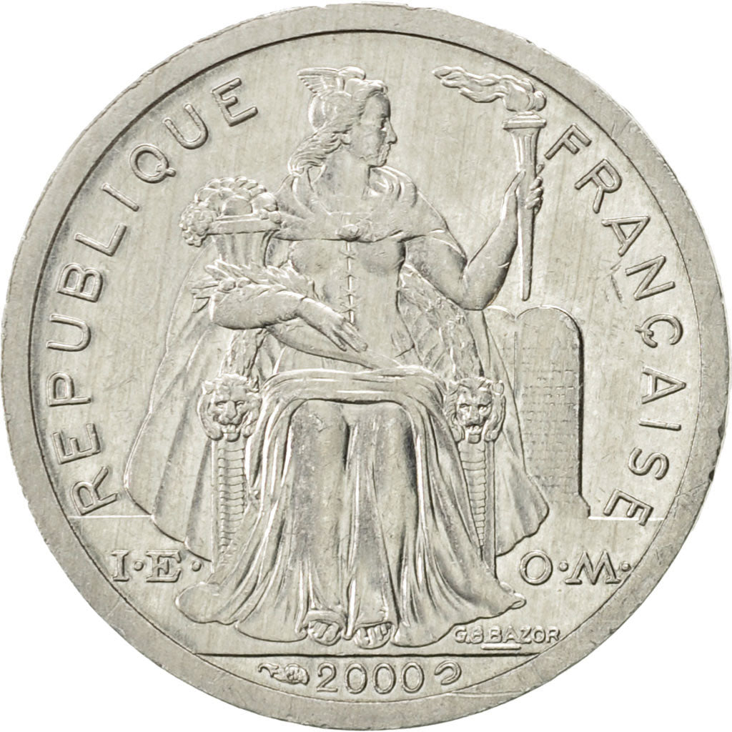 Coin, New Caledonia, Franc, 2000, Paris, AU(55-58), Aluminum, KM:10