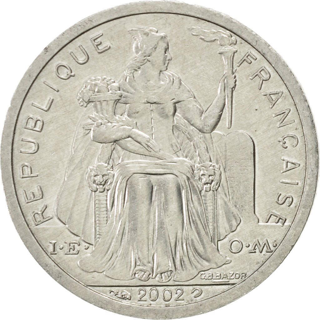 Coin, New Caledonia, Franc, 2002, Paris, AU(55-58), Aluminum, KM:10