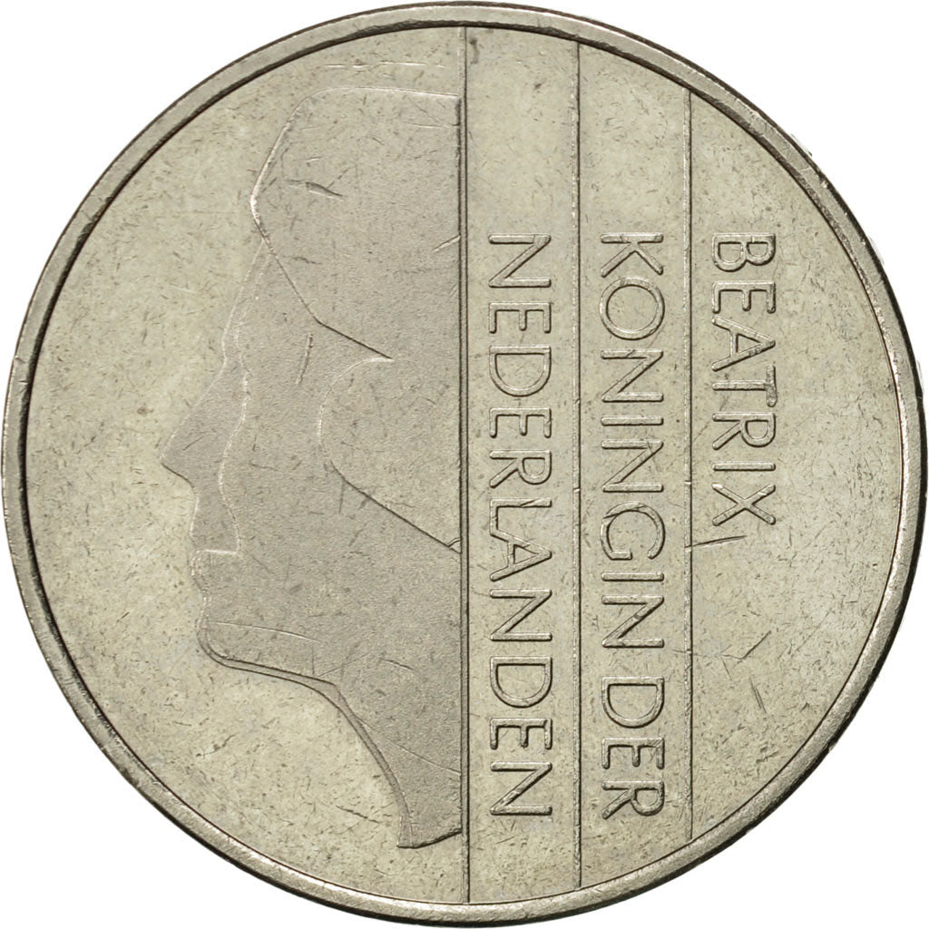 Netherlands, Beatrix, 2-1/2 Gulden, 1988, AU(50-53), Nickel, KM:206