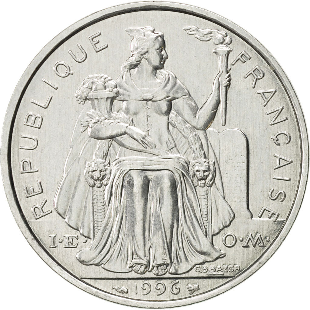 Polinesia francese, 5 Francs, 1996, Paris, SPL, Alluminio, KM:12