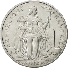French Polynesia, 5 Francs, 1992, Paris, MS(60-62), Aluminum, KM:12