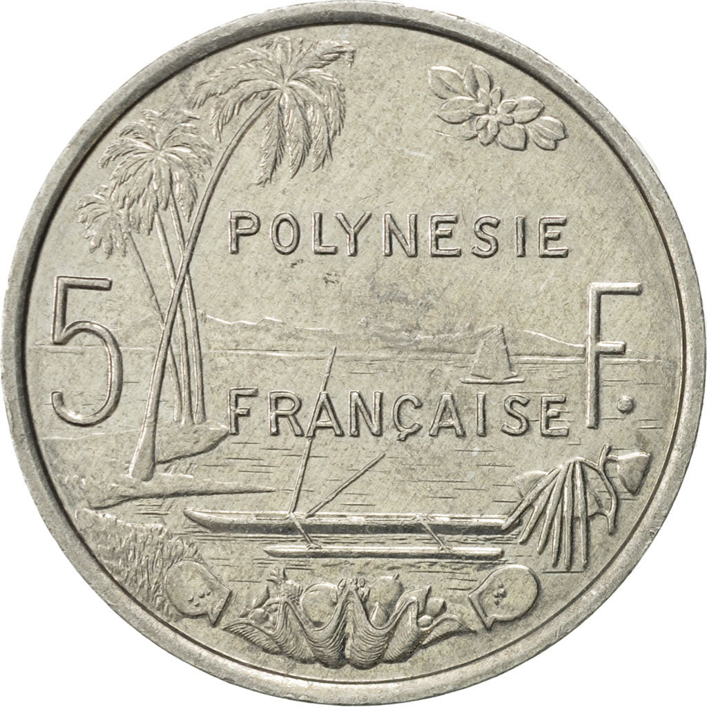 Coin, French Polynesia, 5 Francs, 1986, Paris, MS(60-62), Aluminum, KM:12