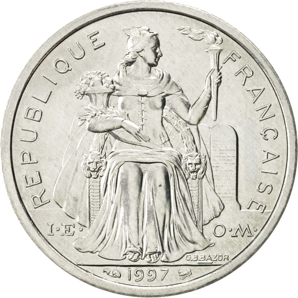 Polinesia francese, 2 Francs, 1997, Paris, SPL, Alluminio, KM:10