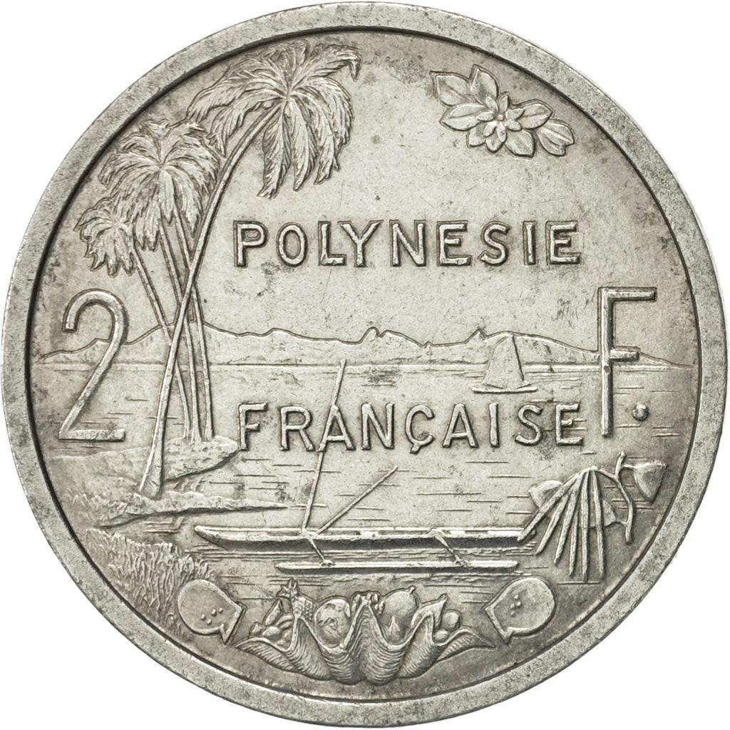 Coin, French Polynesia, 2 Francs, 1965, Paris, AU(55-58), Aluminum, KM:3