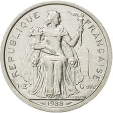 French Polynesia, 2 Francs, 1988, Paris, MS(60-62), Aluminum, KM:10