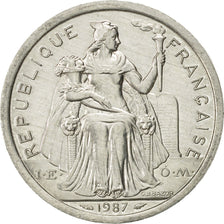 French Polynesia, 2 Francs, 1987, Paris, AU(55-58), Aluminum, KM:10