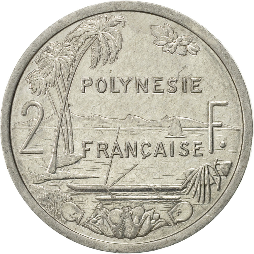 Coin, French Polynesia, 2 Francs, 1991, Paris, AU(55-58), Aluminum, KM:10