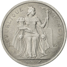 French Polynesia, 2 Francs, 1977, Paris, AU(50-53), Aluminum, KM:10