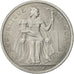 French Polynesia, 2 Francs, 1977, Paris, AU(50-53), Aluminum, KM:10