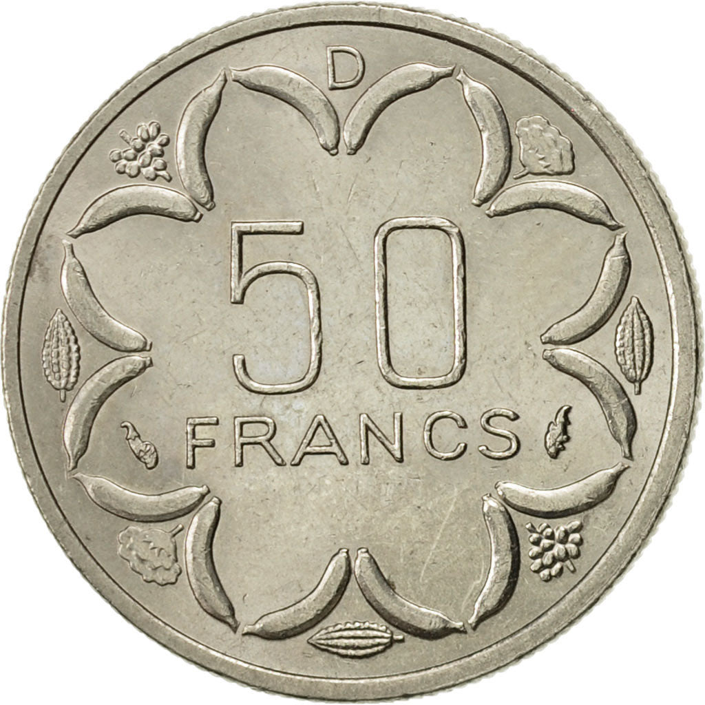 Central African States, 50 Francs, 1978, Paris, AU(55-58), Nickel, KM:11
