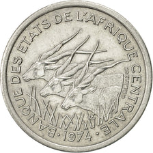 Coin, Central African States, Franc, 1974, Paris, AU(55-58), Aluminum, KM:8