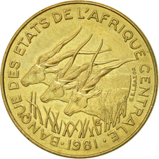 Coin, Central African States, 5 Francs, 1981, Paris, AU(55-58), Aluminum-Bronze