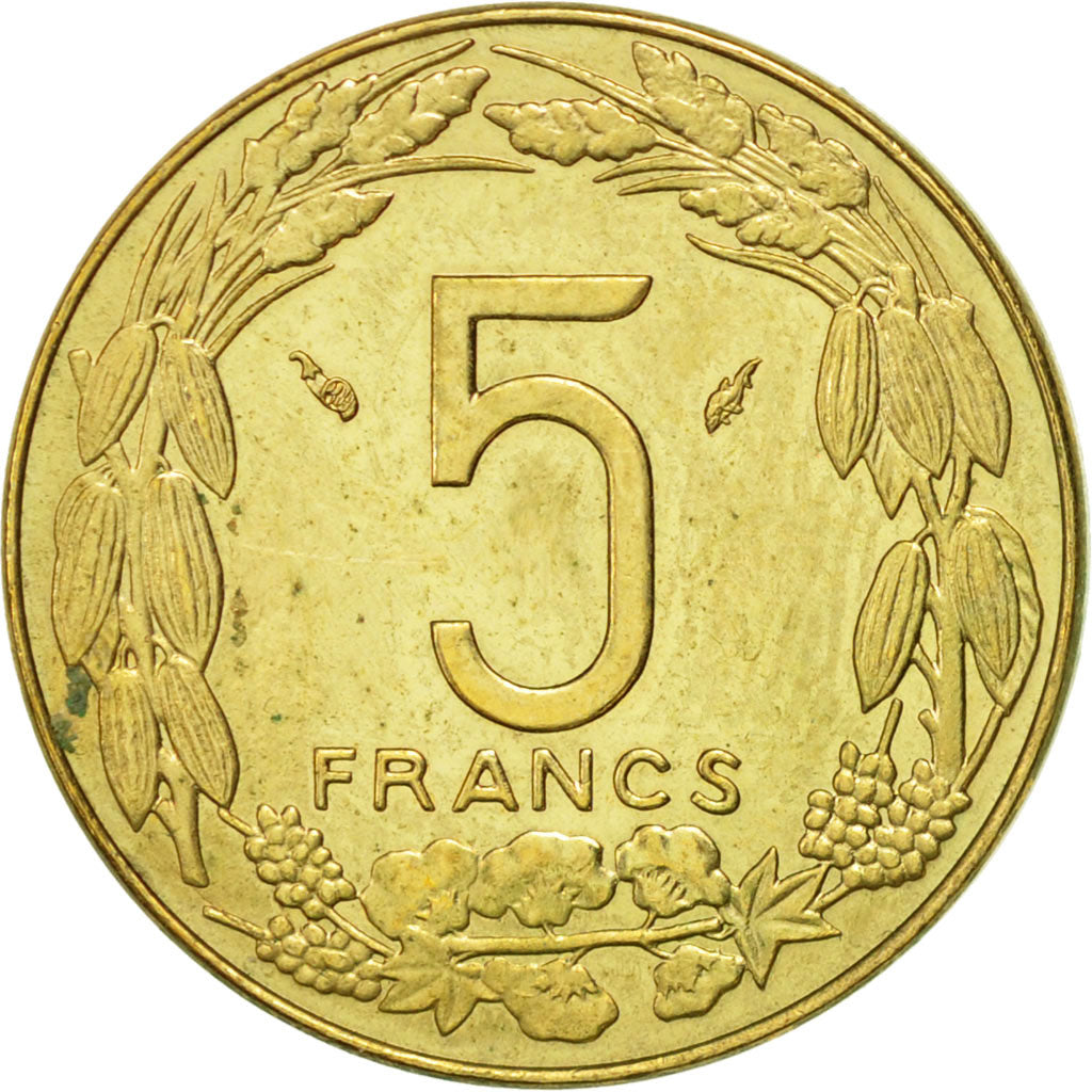 Central African States, 5 Francs, 1981, Paris, AU(55-58), Aluminum-Bronze, KM:7