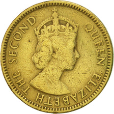 Moneda, Hong Kong, Elizabeth II, 10 Cents, 1955, MBC+, Níquel - latón, KM:28.1