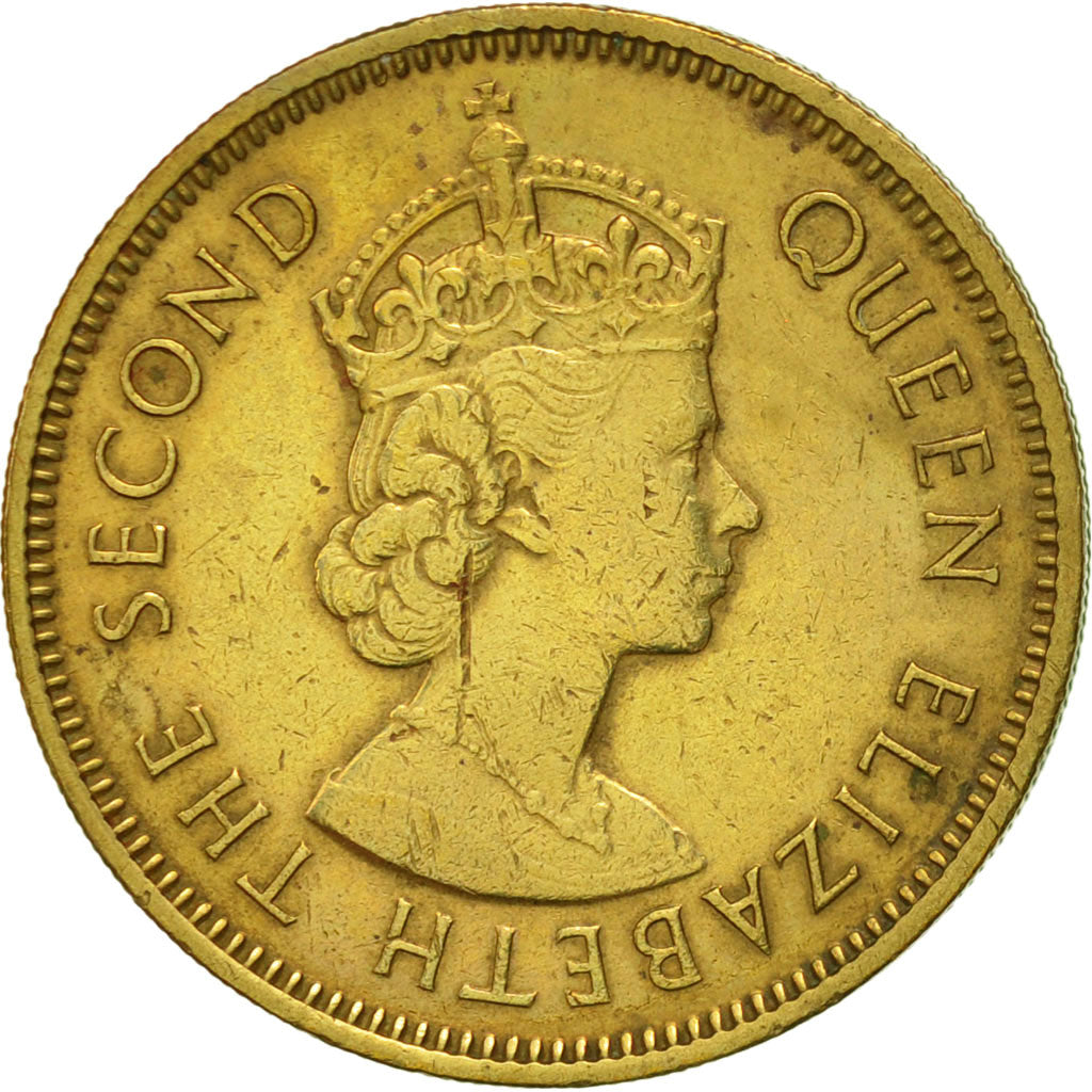 Coin, Hong Kong, Elizabeth II, 10 Cents, 1967, AU(50-53), Nickel-brass, KM:28.1