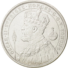 SWEDEN, 2 Kronor, 1897, KM #762, AU(50-53), Silver, 31, 14.98