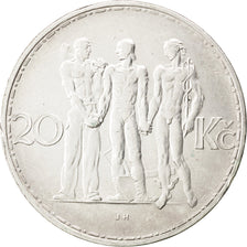 Munten, Tsjecho-Slowakije, 20 Korun, 1934, PR, Zilver, KM:17