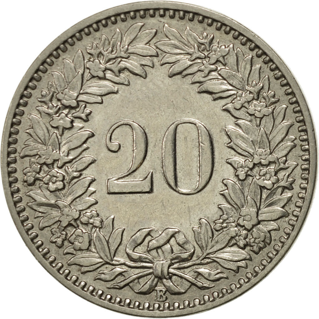 Monnaie, Suisse, 20 Rappen, 1927, Bern, SUP, Nickel, KM:29