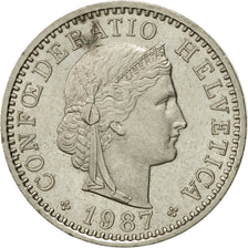 Coin, Switzerland, 20 Rappen, 1987, Bern, AU(55-58), Copper-nickel, KM:29a