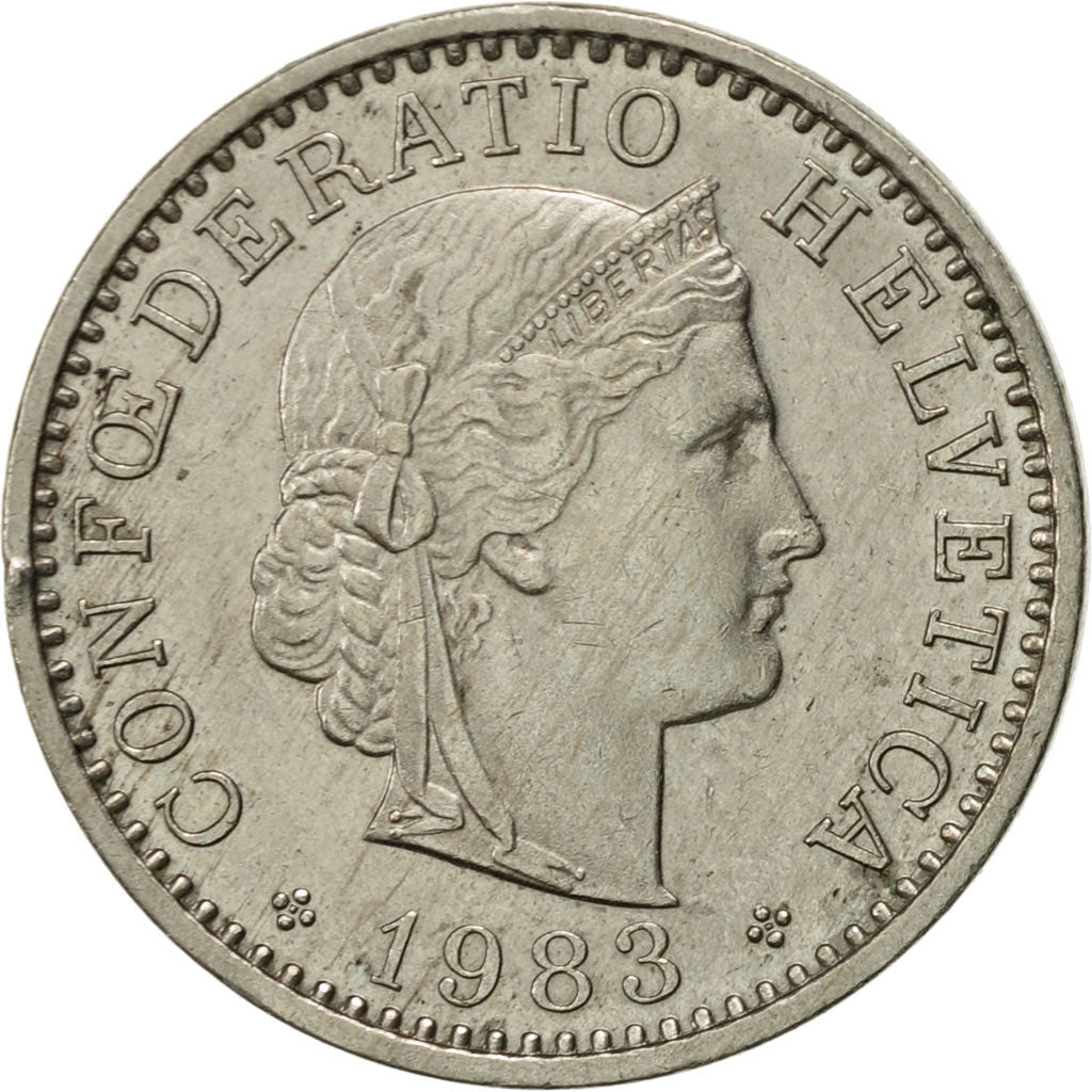 Coin, Switzerland, 20 Rappen, 1983, Bern, AU(55-58), Copper-nickel, KM:29a
