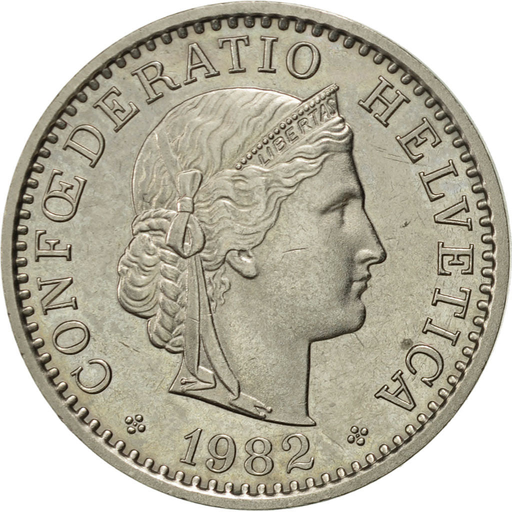 Moneta, Svizzera, 20 Rappen, 1982, Bern, SPL-, Rame-nichel, KM:29a