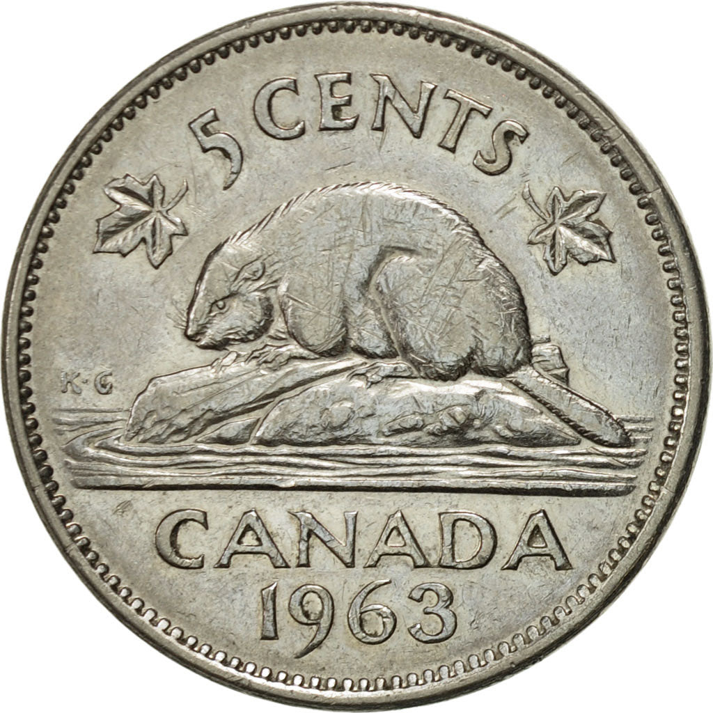 Coin, Canada, Elizabeth II, 5 Cents, 1963, Royal Canadian Mint, Ottawa