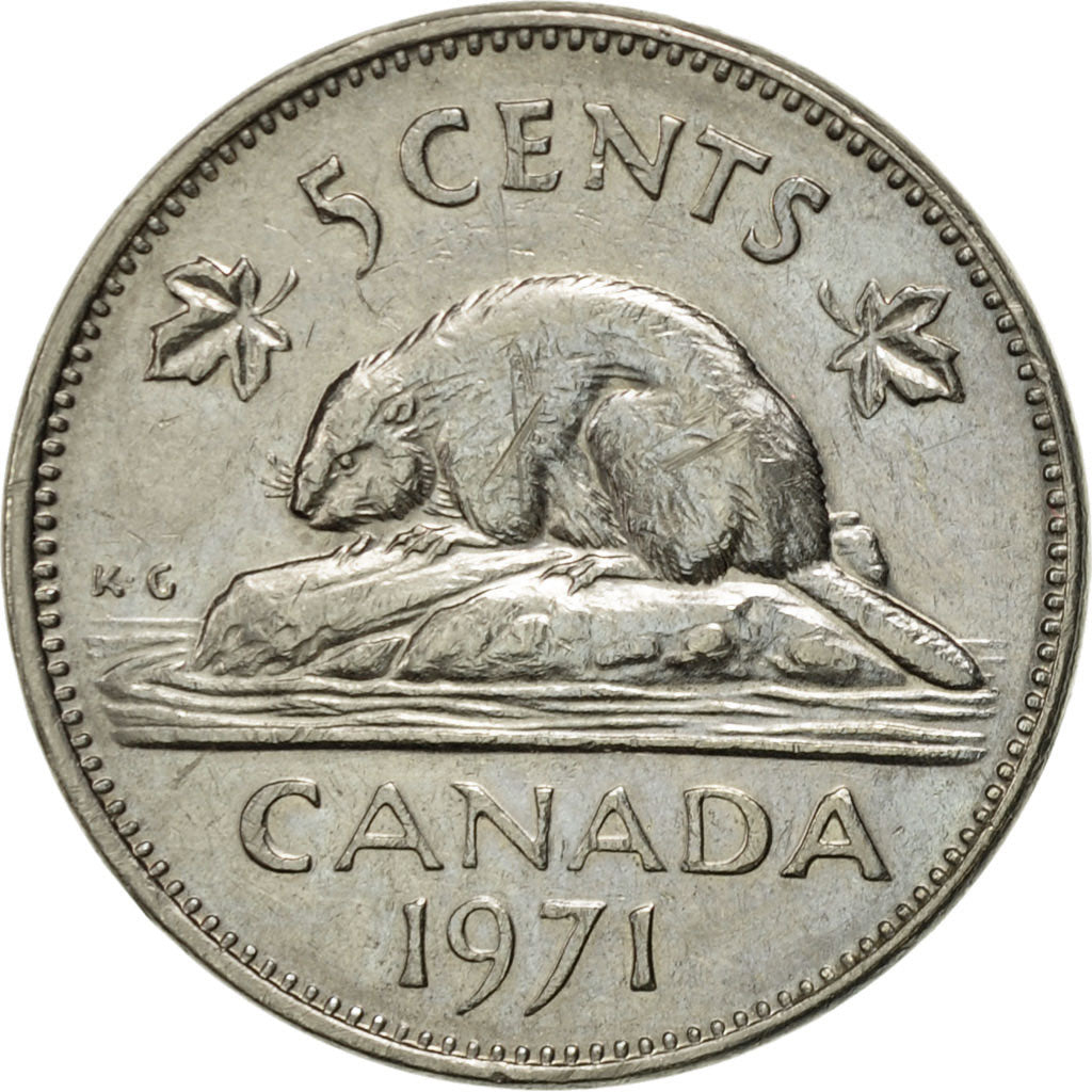 Coin, Canada, Elizabeth II, 5 Cents, 1971, Royal Canadian Mint, Ottawa