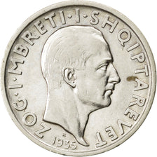 Moneta, Albania, Zog I, Frang Ar, 1935, Rome, SPL-, Argento, KM:16