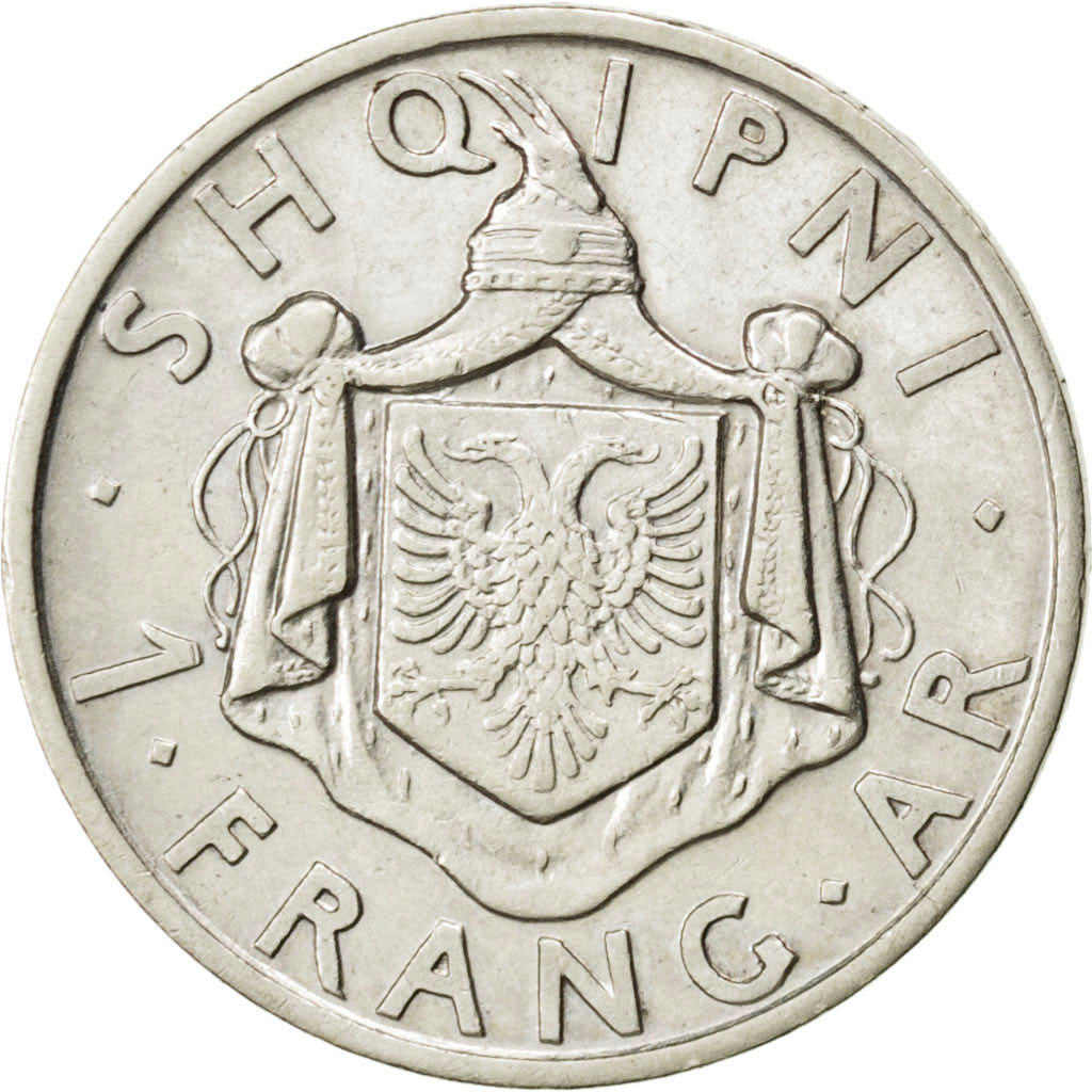 Moneta, Albania, Zog I, Frang Ar, 1935, Rome, SPL-, Argento, KM:16