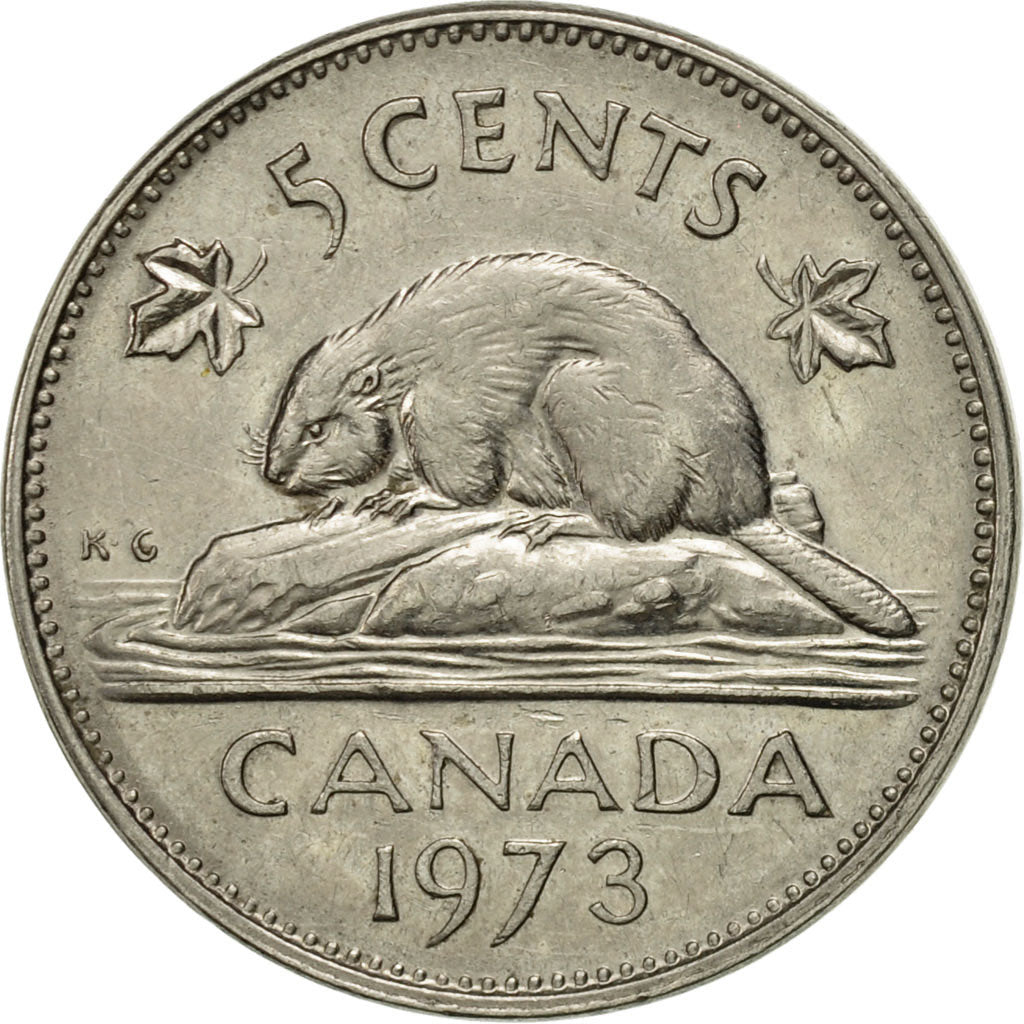 Coin, Canada, Elizabeth II, 5 Cents, 1973, Royal Canadian Mint, Ottawa