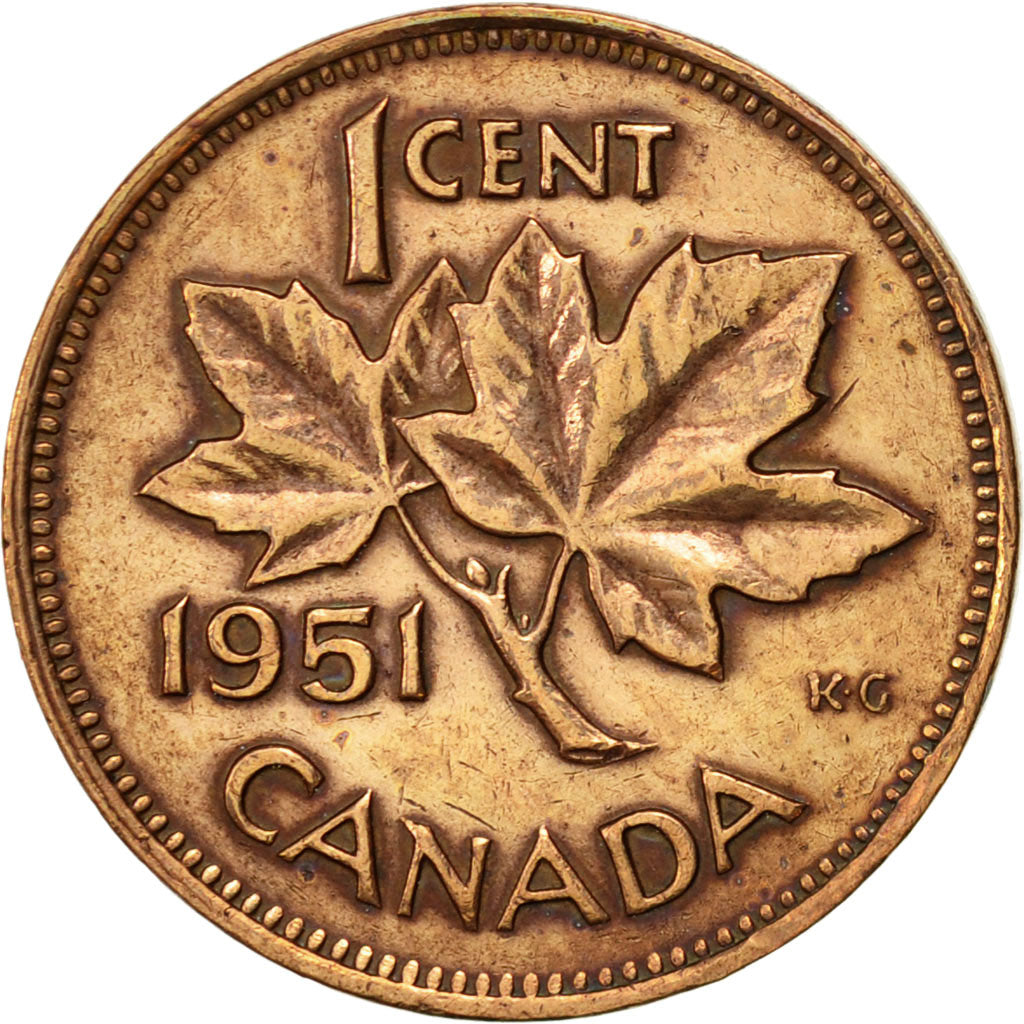 Moneta, Canada, George VI, Cent, 1951, Royal Canadian Mint, Ottawa, BB+, Bronzo