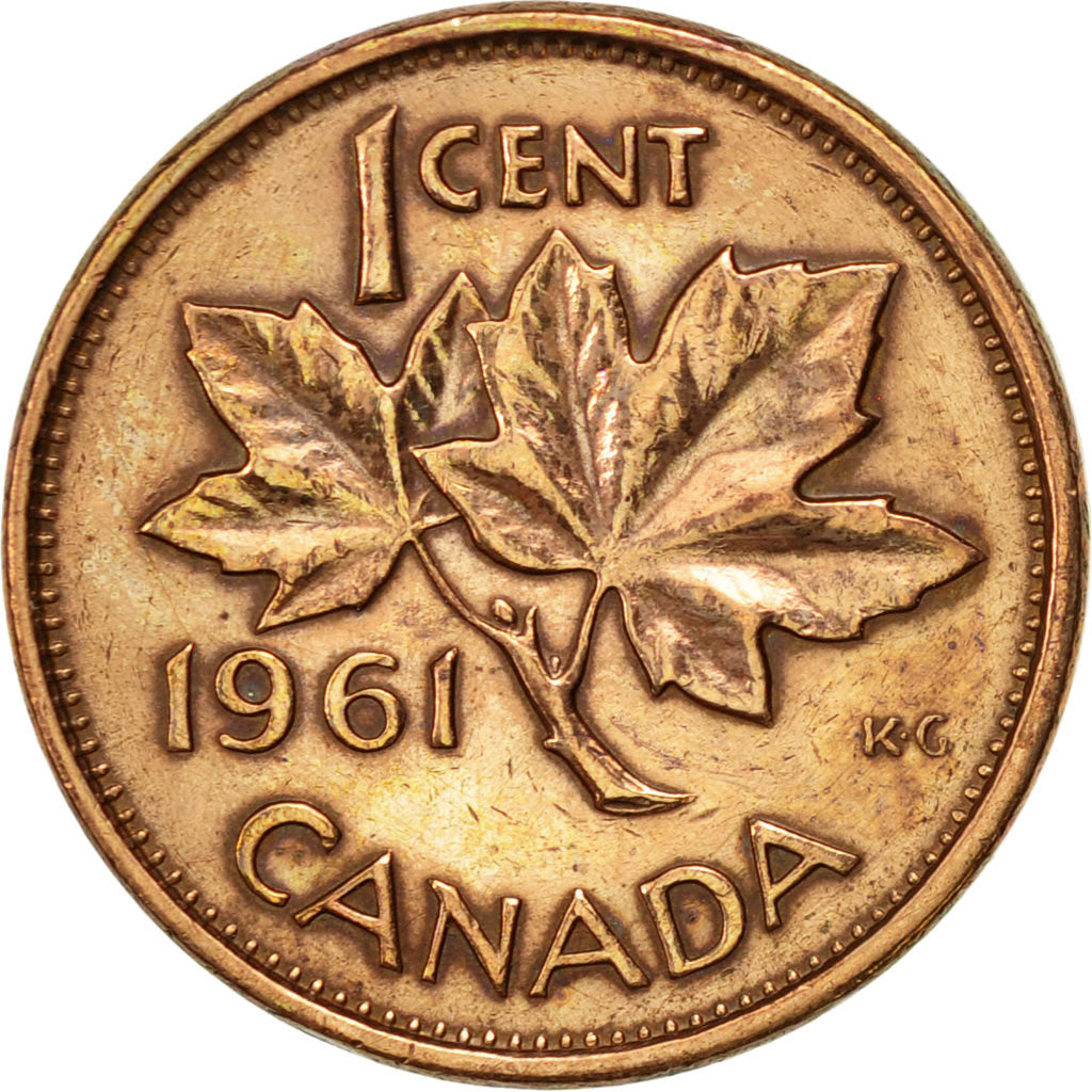 Coin, Canada, Elizabeth II, Cent, 1961, Royal Canadian Mint, Ottawa, EF(40-45)