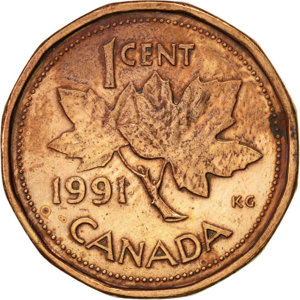 Coin, Canada, Elizabeth II, Cent, 1991, Royal Canadian Mint, Ottawa, EF(40-45)
