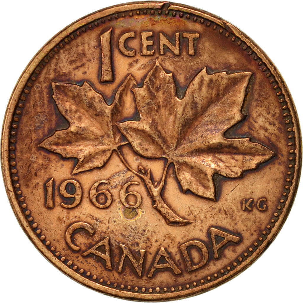 Coin, Canada, Elizabeth II, Cent, 1966, Royal Canadian Mint, Ottawa, EF(40-45)